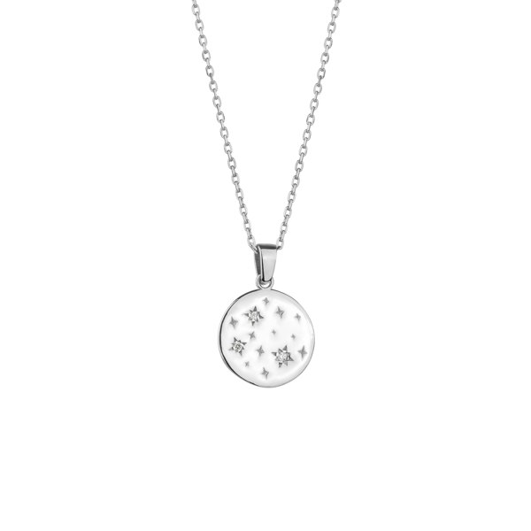 Spero London Fine Celestial Diamond Pendant Sterling Silver Necklace