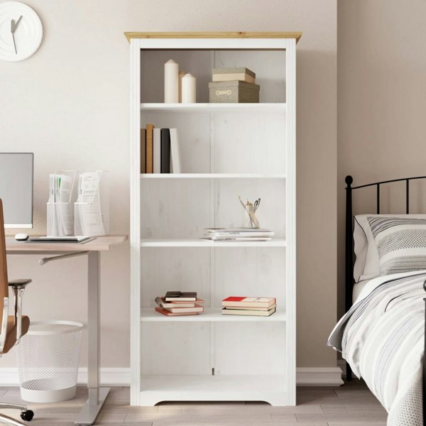 Berkfield Bookcase BODO Brown 80x38x180 cm Solid Wood Pine 5-Tier