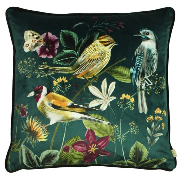 Evans Lichfield Midnight Garden Bird Cushion Cover - Green