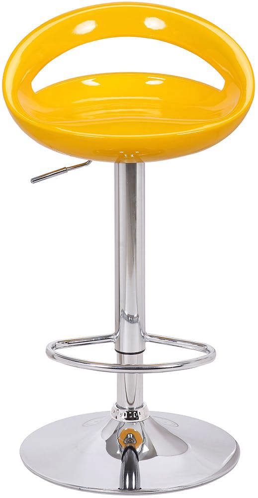 Lamboro Sorrento Swivel Breakfast Bar Stool, Chrome Stem, Height Adjustable Swivel Gas Lift, Home & Kitchen Plastic Barstool, Yellow
