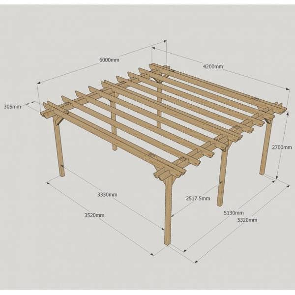LayzeePergola Large Size Heavy Duty Double Pergola Complete DIY Kit - Quality Tanalised Timber