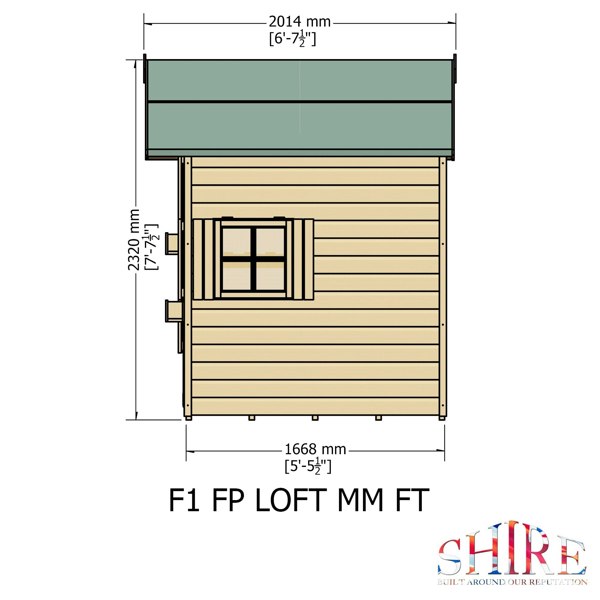 Shire Loft 8x6 2 storey Childrens Playhouse with 12mm Shiplap cladding - Best Shed