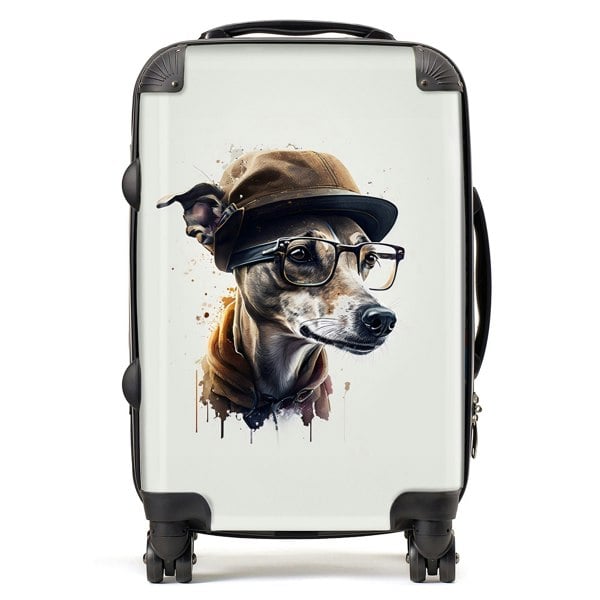 Warren Reed Whippet Dog Splashart Suitcase