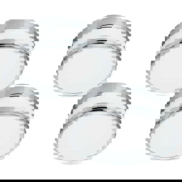 2 PACK Wall Flush Ceiling Light Chrome White Painted Satin Glass Shade LED 11W Loops