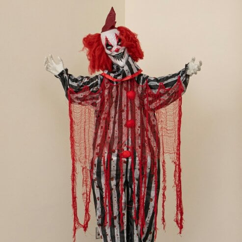 Samuel Alexander 1.8m Animated Evil Clown Sound Activated Halloween Decoration with LEDs