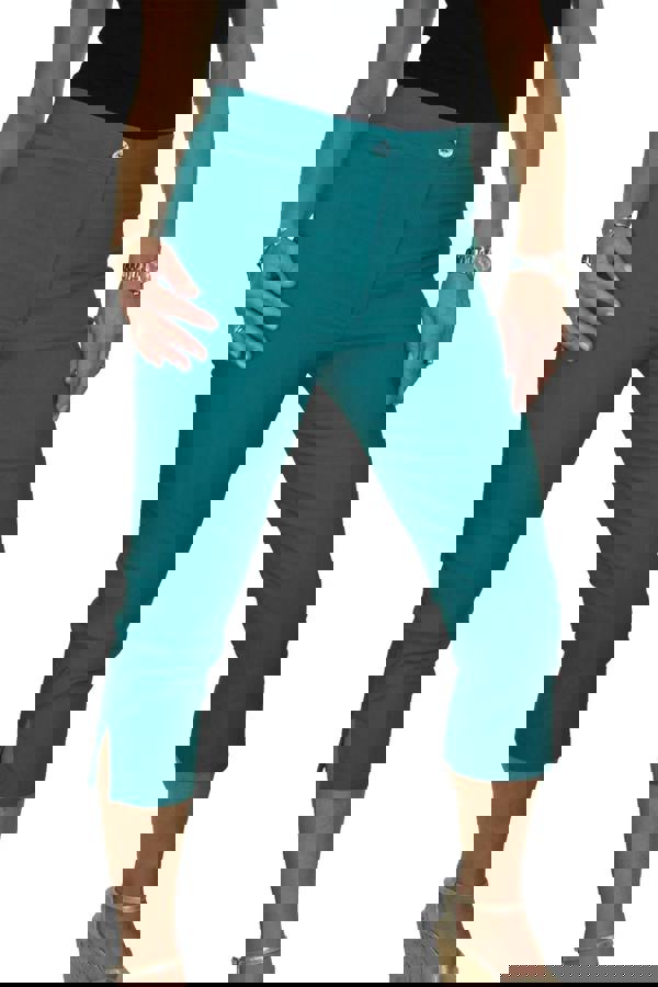 Paulo Due Women's Slim Cropped Capri Stretch Trousers