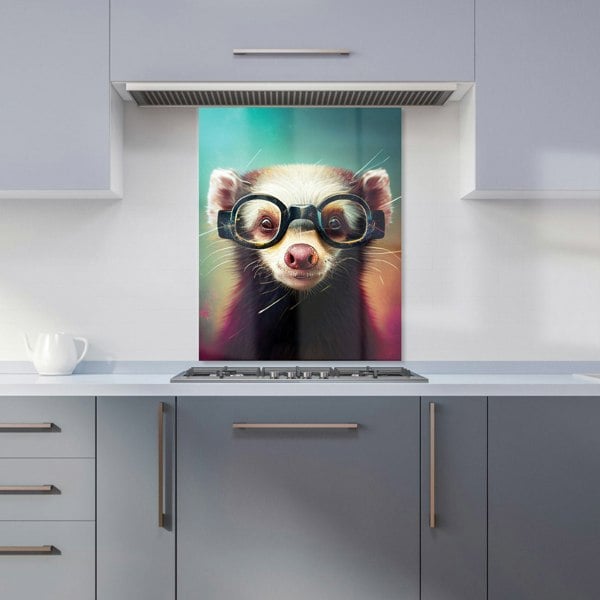 Warren Reed - Designer Ferret With Glasses Splashart Kitchen Splashback