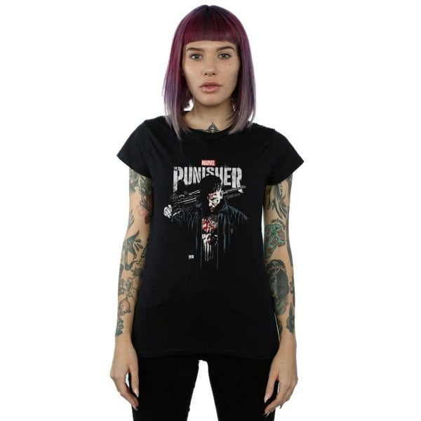 Marvel Womens/Ladies The Punisher TV Series Frank Castle Cotton T-Shirt - Black