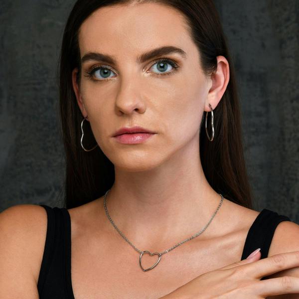 Large Heart Hoop Earrings for Women - namana.london