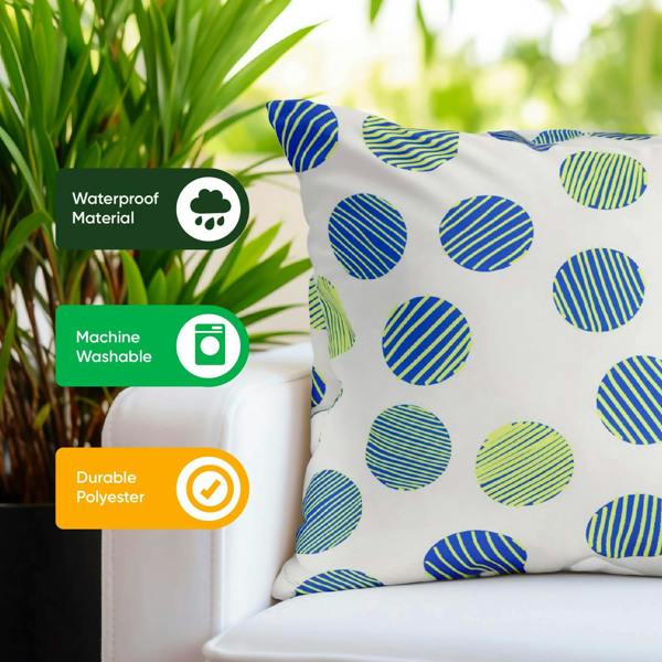 Gardenwize Pair of Outdoor Scatter Cushions – Polka Dot Design