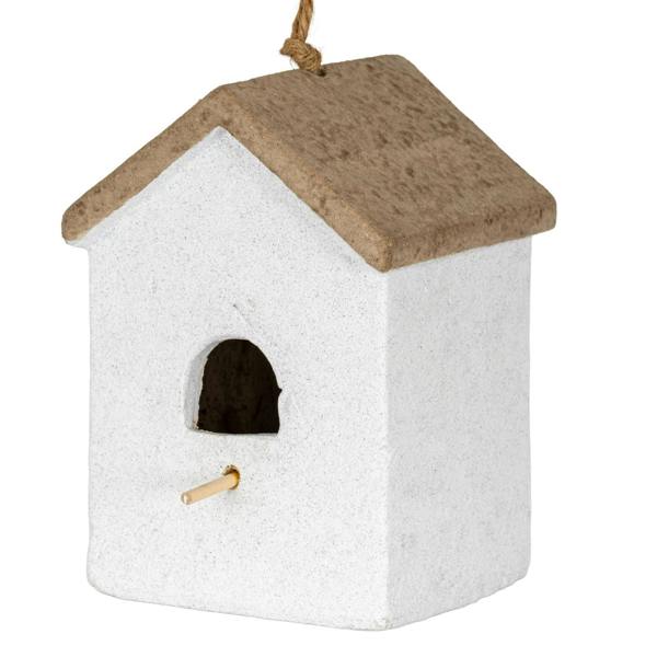 Hill Interiors Hanging Wild Bird House - Brown/White - 