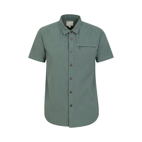 Mountain Warehouse Mens Coconut Slub Short-Sleeved Shirt - Green - 