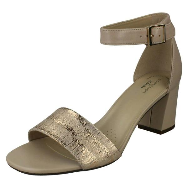 Clarks Ladies Clarks Heeled Ankle Strap Sandals Jocelynne Cam