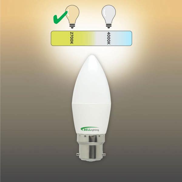 BELL Lighting B22 Bayonet LED Candle 4.7W Energy Saving Light Bulbs