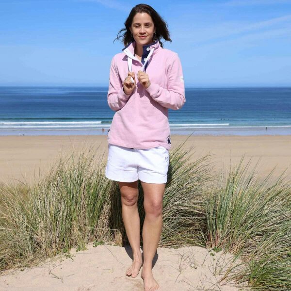 Lazy Jacks LJ301 - Pique Button Neck Sweatshirt - Pink