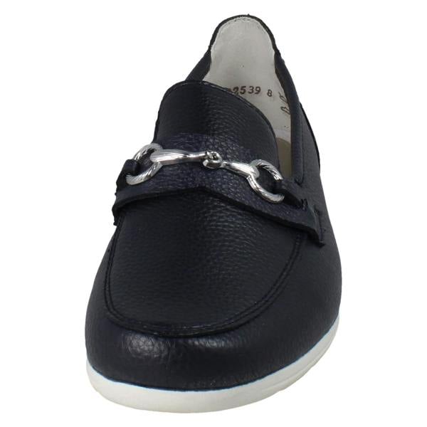 Rieker Womens Casual Flat Loafer Style Slip On Shoes With Chain Detailing L9355