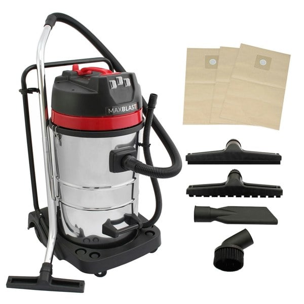 Maxblast 80L Industrial Vacuum, 4 Attachments & 3 Hoover Bags