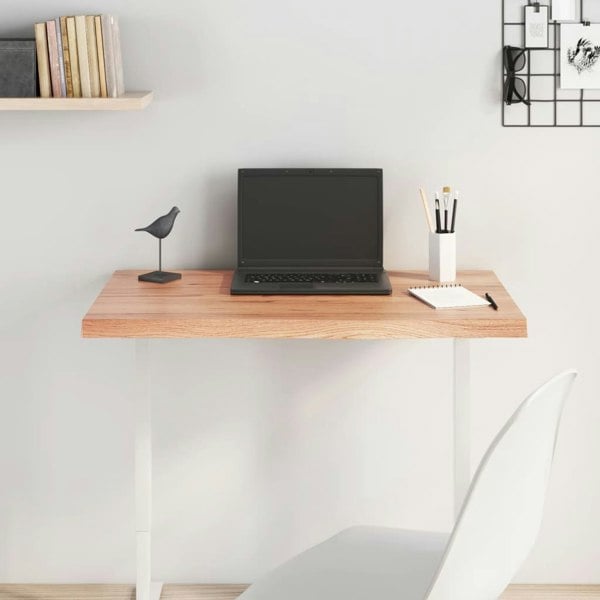 Berkfield Table Top Light Brown 80x40x4 cm Treated Solid Wood Oak