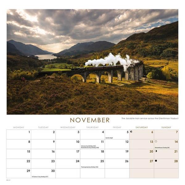 Country Railways Calendar 2027, Wall Calendars, Month To View, Transport, Gift
