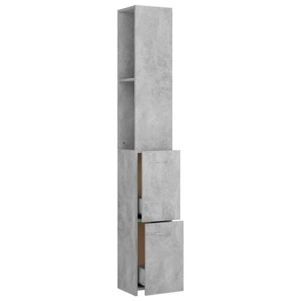 Berkfield Bathroom Cabinet Concrete Grey 25x26.5x170 cm Engineered Wood