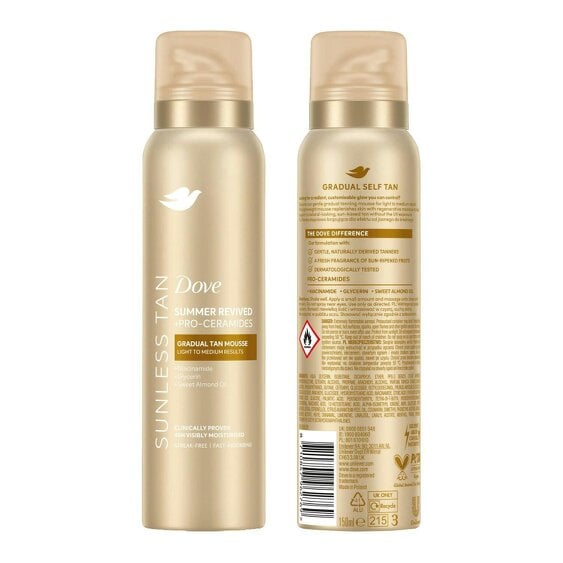 Dove Derma Spa Summer Revived Self Tan Mousse 150ml 2 Pack, Medium-Dark Skin