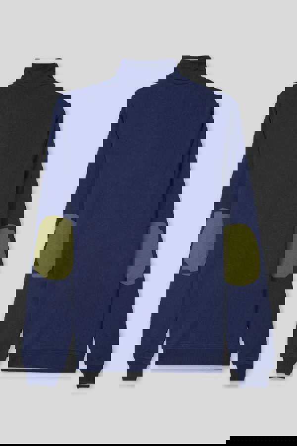 ENORSIA Elbow Patch Half Zip Sweatshirt