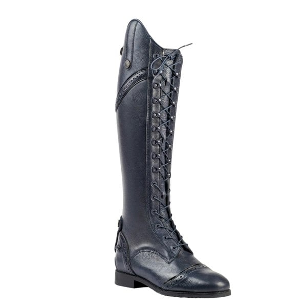 Moretta Women's Maddalena Leather Long Riding Boots - Navy