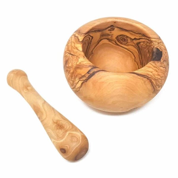 Olive Wood - Round Pestle & Mortar
