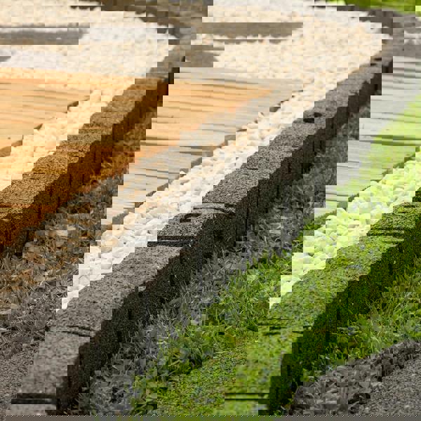 Nicoman Recycled Rubber Roman Stone Garden Border 1.2m - Grey
