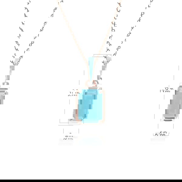 Gemondo Siberian Waltz Blue Enamel & Octagon Turquoise Pendant Necklace In Rose Gold Vermeil