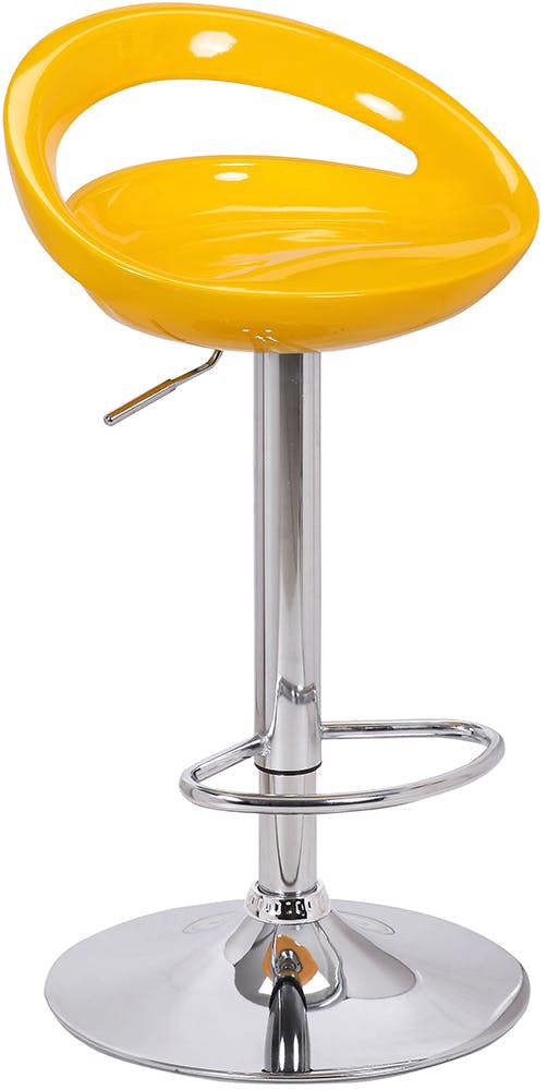 Lamboro Sorrento Swivel Breakfast Bar Stool, Chrome Stem, Height Adjustable Swivel Gas Lift, Home & Kitchen Plastic Barstool, Yellow