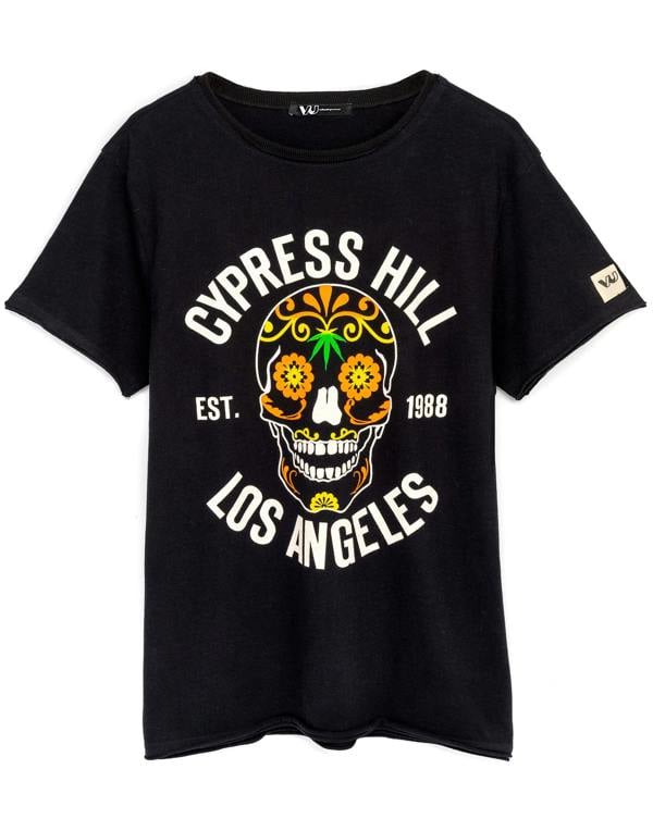 Cypress Hill Mens Black Band Logo Short Sleeved T-Shirt