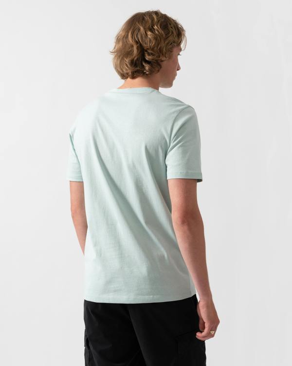 BOSS Orange Tales Mens Cotton-Jersey T-shirt With Logo Patch - Turquoise/Aqua 446