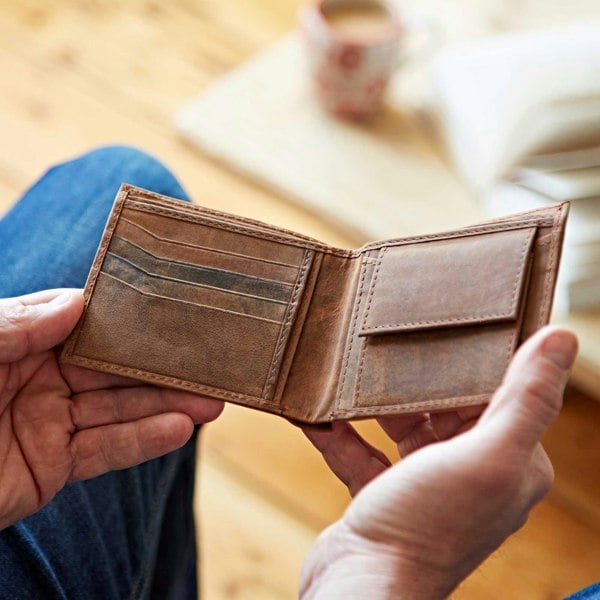 Paper High Buffalo Leather Billfold Wallet