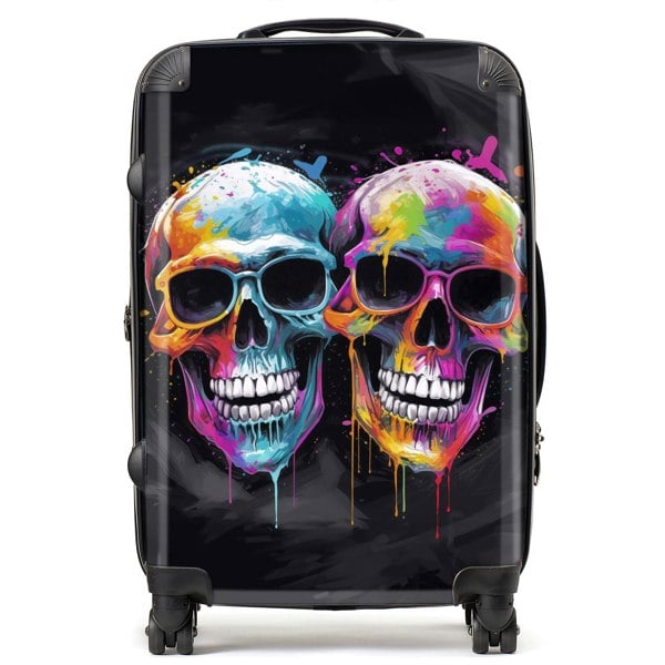 Warren Reed Splashart Happy Skeletons In Glasses Suitcase