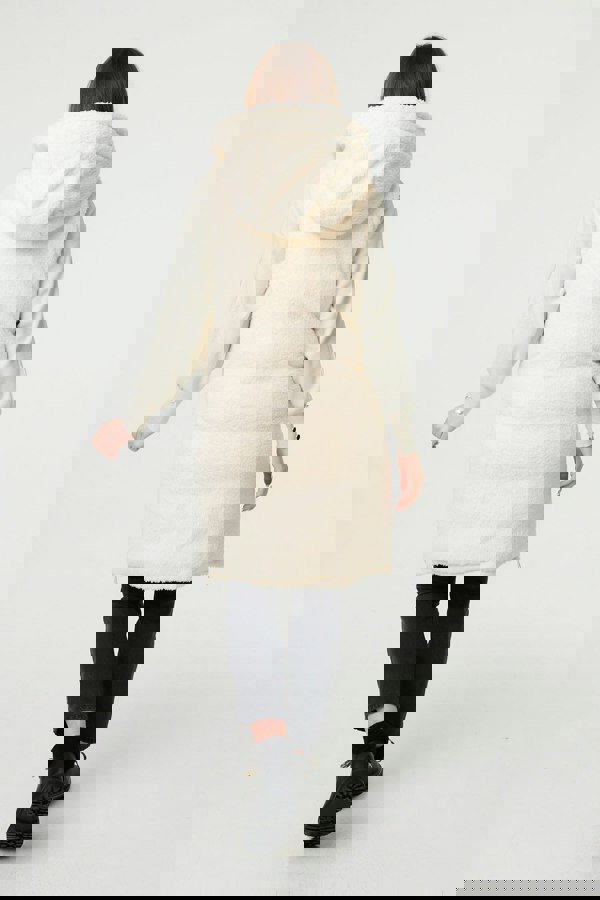 Green | Reversible Faux Fur Padded Hooded Gilet
