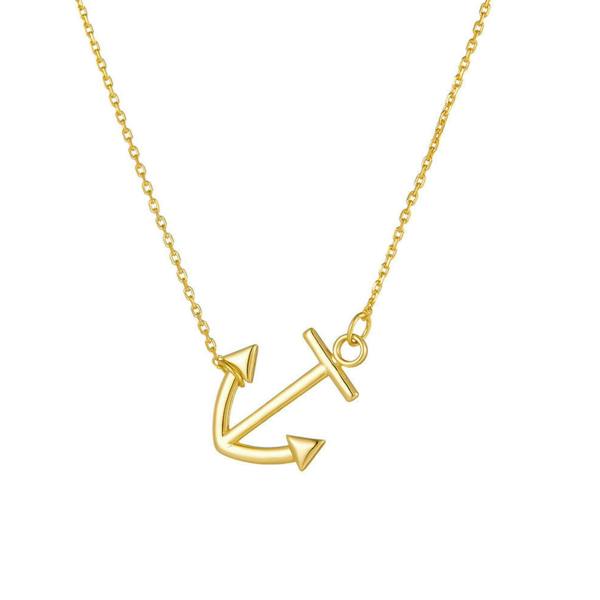Spero London Sterling Silver Anchor Seawoman Necklace