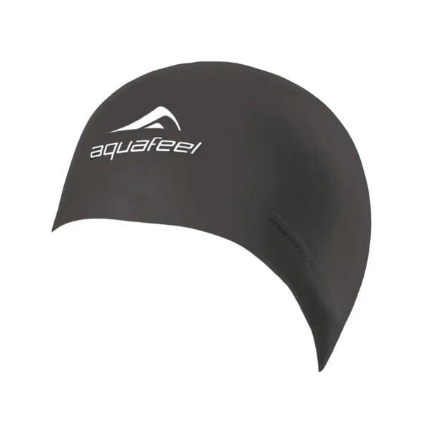 Black Aquafeel Bullitt silicone adult swim cap with logo