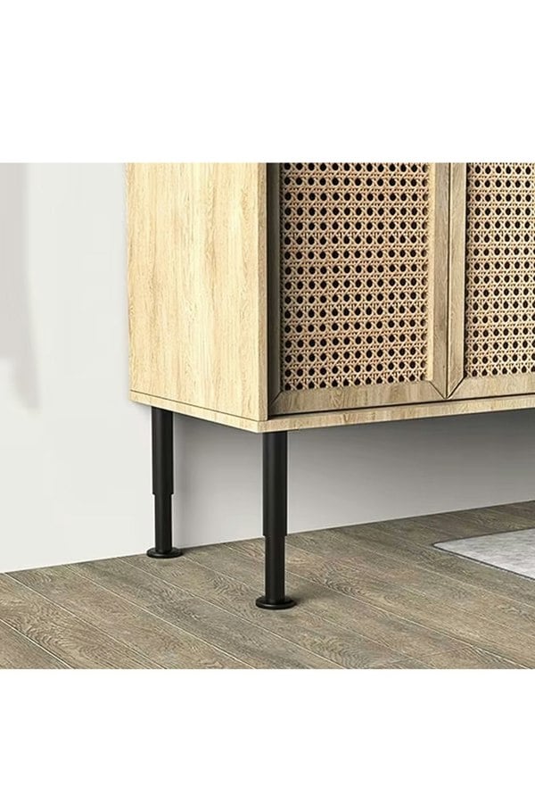 Living and Home 4 Pcs Adjustable Carbon Steel Heavy Duty Furniture Support Legs with Rubber Pads for Cabinet Coffee Table (18-32cm)