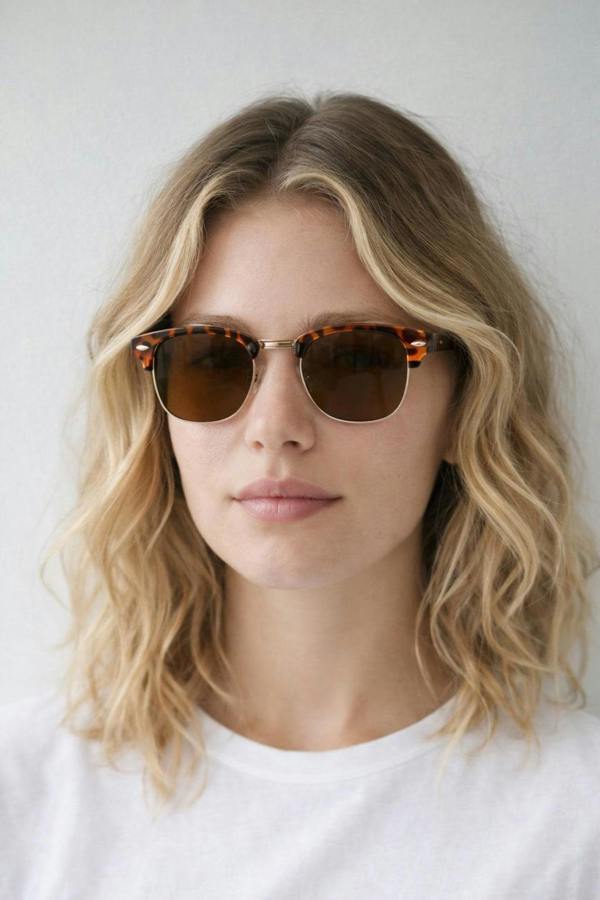 Half Frame Wayfarer Style Sunglasses - svnx