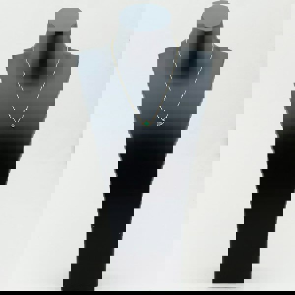 T. H. Baker 9ct Yellow Gold Green Malachite Clover Necklace 1.19.2240