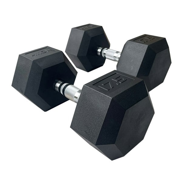 Pair of 17.5kg HXGN Pro Hex Dumbbells