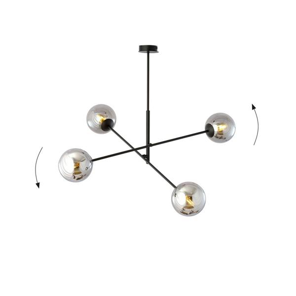 Emibig LINEAR Pendant lamp 4 x E14 Black with Graphite Shade