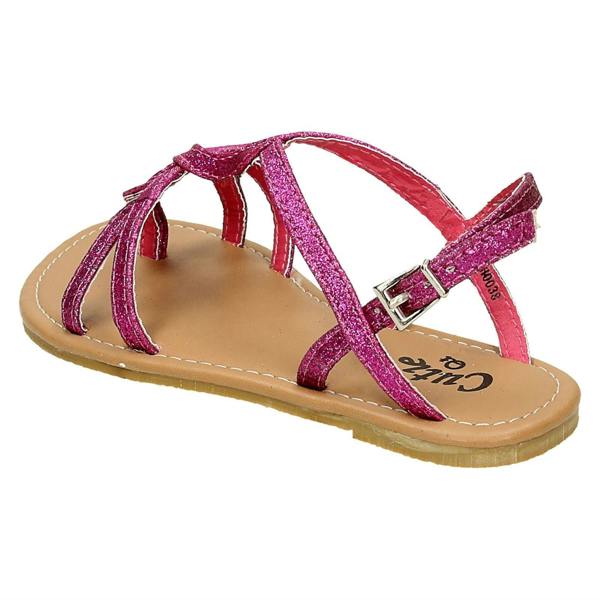 Cutie Girls Cutie Woven Glitter Toe Post Sandals