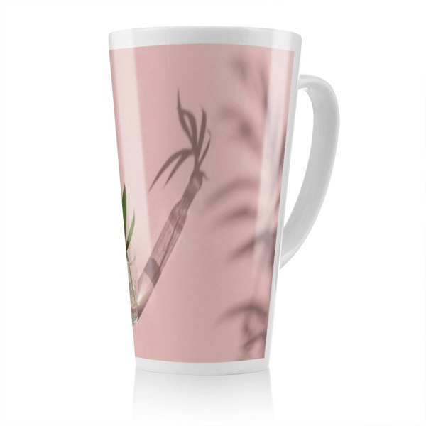 Benjamin Tate Design Botanical leaf on pink Designer Latte Mug