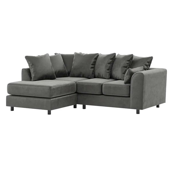 Furnishings For Less Brooklyn Full Foam Plush Velvet Corner Sofa