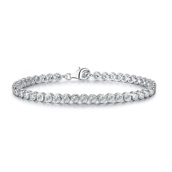 925 Sterling Silver Bezel Set Tennis Bracelet For Women with 3mm Cubic Zirconia - namana.london