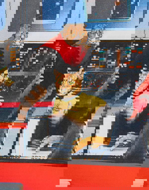 Star Trek Mens White Cats Short Sleeved T-Shirt