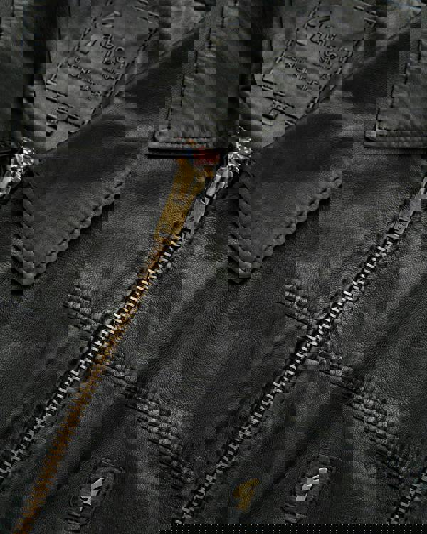 Gabicci AGABJ02 Leather Harrington Jacket BLACK