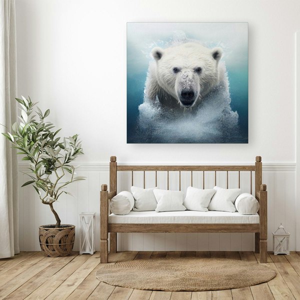 Warren Reed Polar Bear Splash Art Canvas